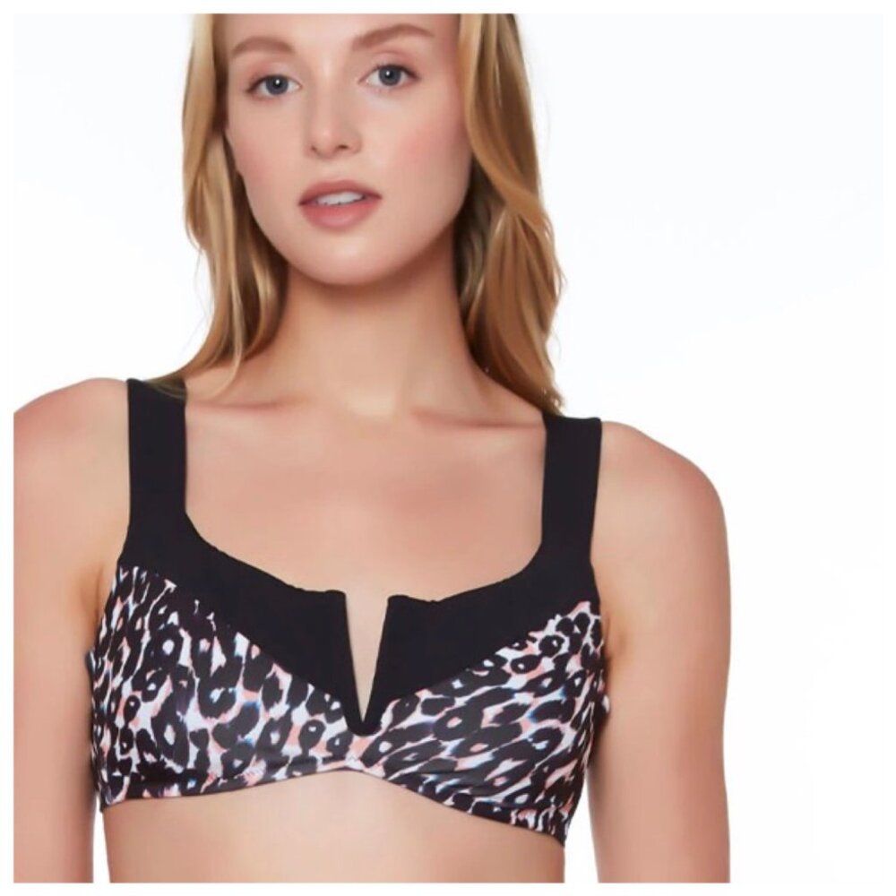 NWT SANCTUARY Animal Print Women's Bikini Top, size Medium